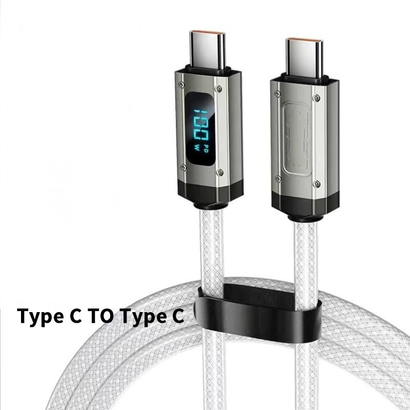 智能數顯快充線 數顯充電線 充電線 傳輸線 雙TypeC 快充線 支援100W數顯充電 適用蘋果 安卓系列-細節圖9