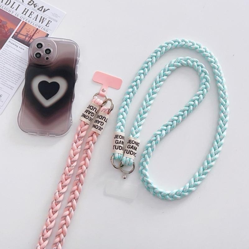 三股麻花編織斜背斜跨掛繩 長款斜挎繩 吊飾 脖繩 斜背掛繩 掛帶 手機掛繩 卡片掛繩 手機背繩斜背 撞色掛繩-細節圖3