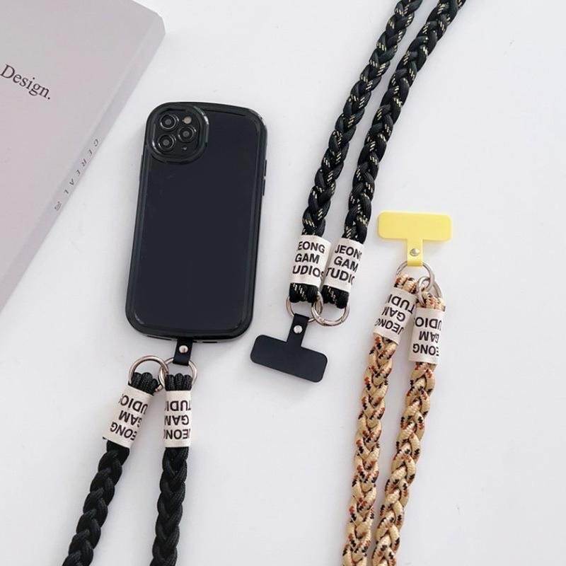 三股麻花編織斜背斜跨掛繩 長款斜挎繩 吊飾 脖繩 斜背掛繩 掛帶 手機掛繩 卡片掛繩 手機背繩斜背 撞色掛繩-細節圖5