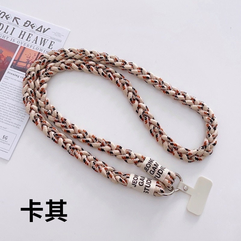 三股麻花編織斜背斜跨掛繩 長款斜挎繩 吊飾 脖繩 斜背掛繩 掛帶 手機掛繩 卡片掛繩 手機背繩斜背 撞色掛繩-規格圖9