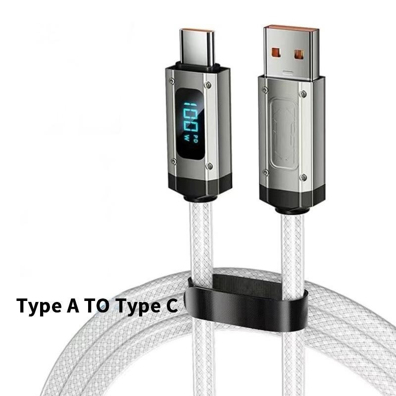 智能數顯快充線 數顯充電線 充電線 傳輸線 雙TypeC 快充線 支援100W數顯充電 適用蘋果 安卓系列-細節圖8