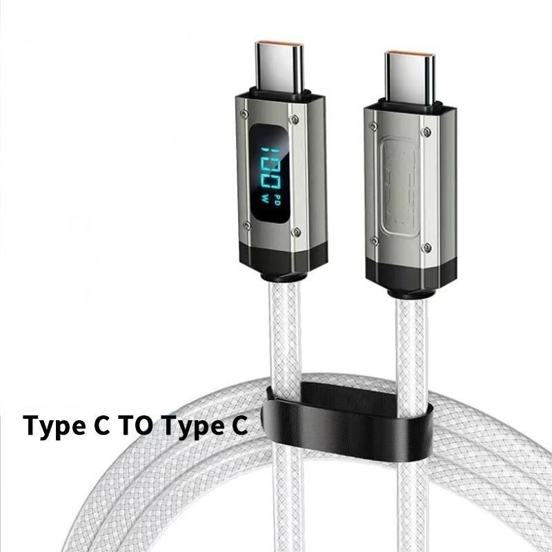 智能數顯快充線 數顯充電線 充電線 傳輸線 雙TypeC 快充線 支援100W數顯充電 適用蘋果 安卓系列-細節圖9