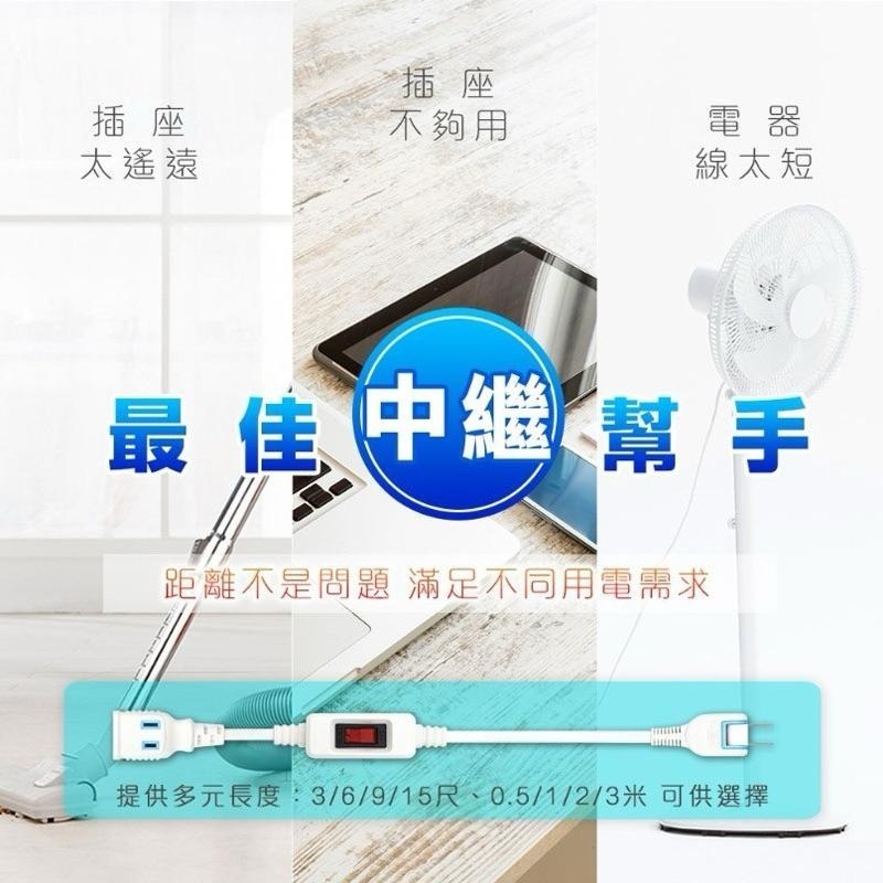 N Dr.AV聖岡科技 延長線 插座 NS-202 過載斷電1開2插 延長中繼線 新安規15A 1650W-細節圖8