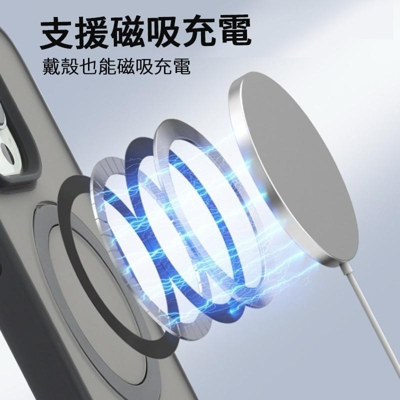 磁吸無線充手機殼 磁吸殼 手機架 手機支架 防摔殼 手機殼 適用 iPhone 16 15 14 13 12 11-細節圖3