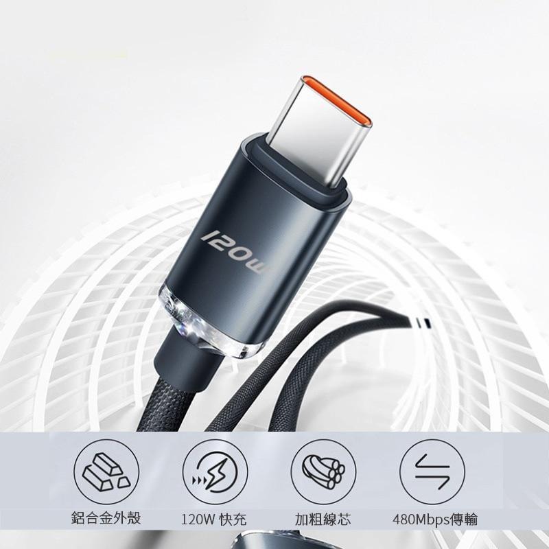 120W 超級快充 充電線 傳輸線 6A快充線 雙TypeC TypeC to TypeC PD快充線 蘋果充電線-細節圖3