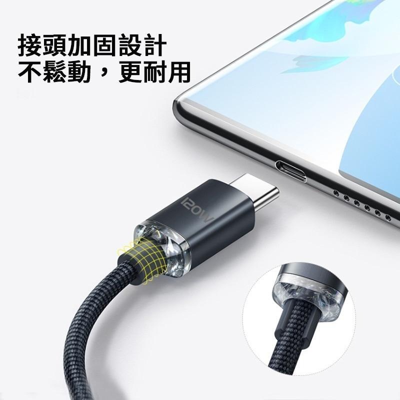 120W 超級快充 充電線 傳輸線 6A快充線 雙TypeC TypeC to TypeC PD快充線 蘋果充電線-細節圖5