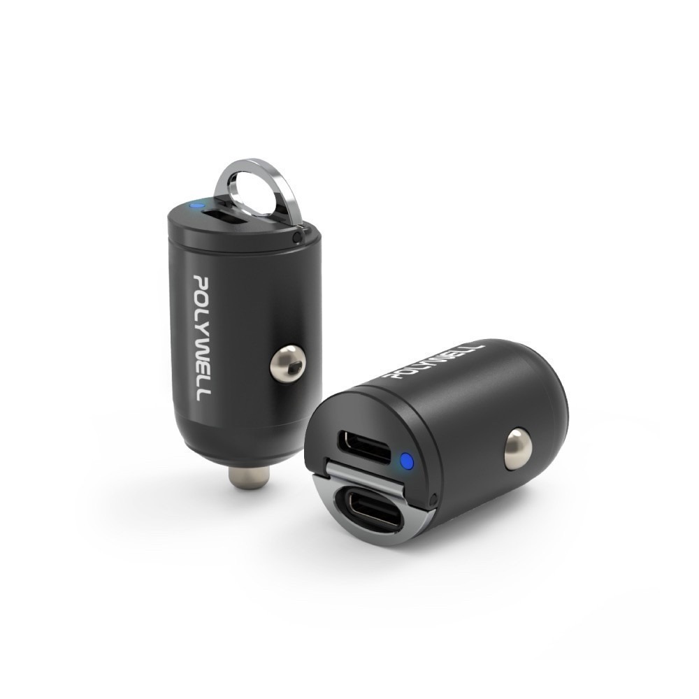 POLYWELL 雙Type-C 27W迷你車用充電器 PD快充 車充 快充頭 BSMI認證 隱藏式設計 帶LED-規格圖9