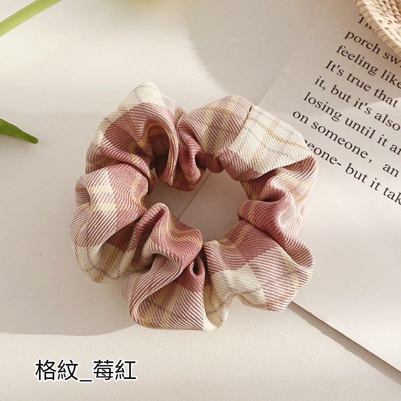 東大門熱銷款 緞面蝴蝶結 髮圈 千鳥紋 髮飾 髮帶 飄帶髮飾 大腸圈 彈力髮圈 大腸髮圈 造型髮圈-規格圖9
