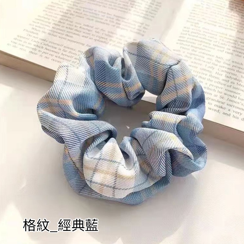 東大門熱銷款 緞面蝴蝶結 髮圈 千鳥紋 髮飾 髮帶 飄帶髮飾 大腸圈 彈力髮圈 大腸髮圈 造型髮圈-規格圖9