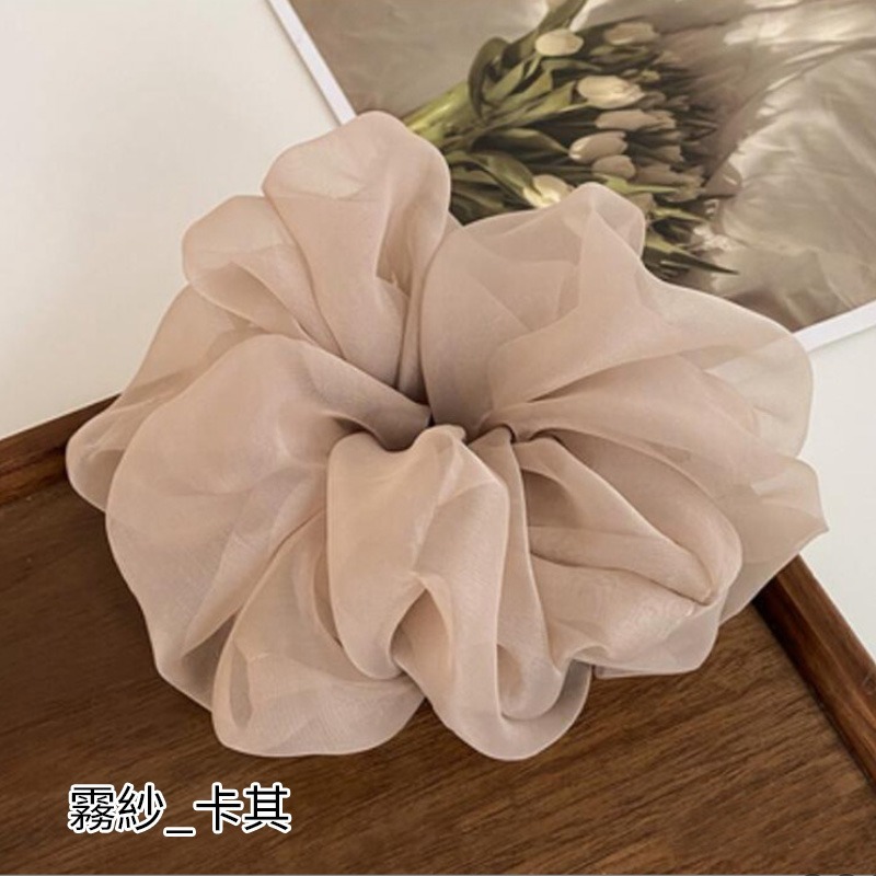 東大門熱銷款 緞面蝴蝶結 髮圈 千鳥紋 髮飾 髮帶 飄帶髮飾 大腸圈 彈力髮圈 大腸髮圈 造型髮圈-規格圖9