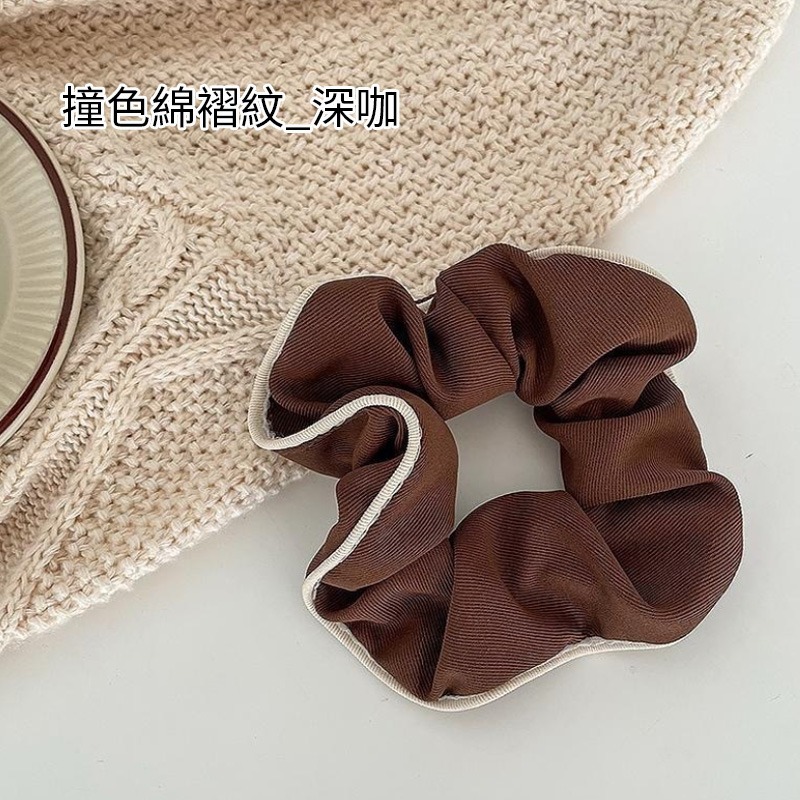 撞色棉褶紋_黑色