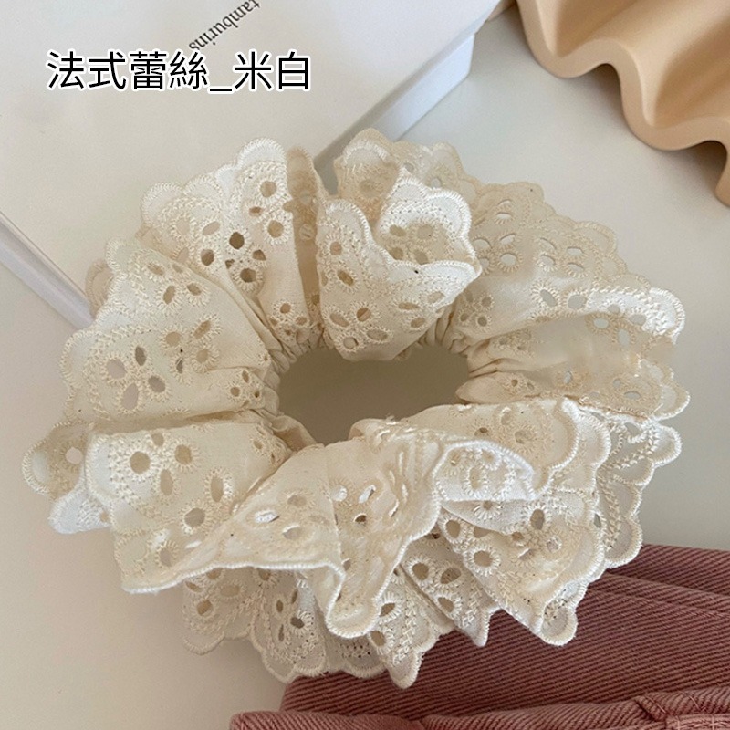東大門熱銷款 緞面蝴蝶結 髮圈 千鳥紋 髮飾 髮帶 飄帶髮飾 大腸圈 彈力髮圈 大腸髮圈 造型髮圈-規格圖9