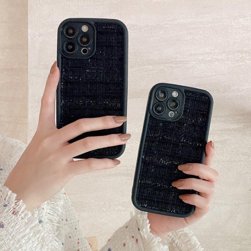 小香風 布紋手機殼 鏡頭全包 防摔殼 手機殼 保護殼 適用 iPhone15 14 13 12 11 XR Xs i8-細節圖3