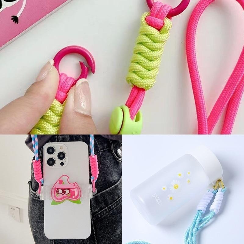 多功能撞色手機掛繩 雙勾手機掛繩 雙色編織手機掛繩 雙扣環斜背 卡片式掛繩 脖掛 側背 斜背 可調節吊繩 手腕掛繩-細節圖4