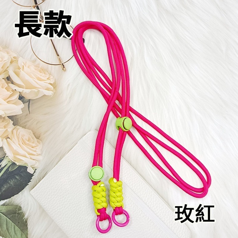 長款_玫紅+透明扣環卡片