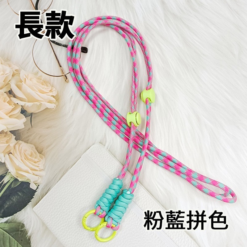 多功能撞色手機掛繩 雙勾手機掛繩 雙色編織手機掛繩 雙扣環斜背 卡片式掛繩 脖掛 側背 斜背 可調節吊繩 手腕掛繩-規格圖8