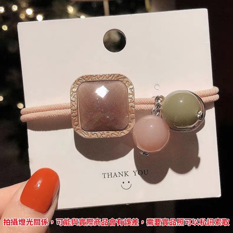 韓版 東大門 髮束 髮圈 小香風 珍珠 水晶 糖果球 髮飾 扎馬尾 低馬尾 丸子頭 髮繩 彈力髮圈 橡皮圈 粗綁繩-規格圖9