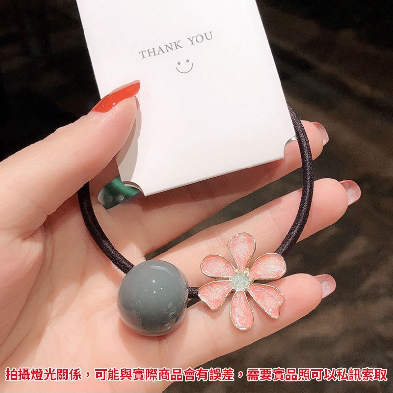 韓版 東大門 髮束 髮圈 小香風 珍珠 水晶 糖果球 髮飾 扎馬尾 低馬尾 丸子頭 髮繩 彈力髮圈 橡皮圈 粗綁繩-規格圖9