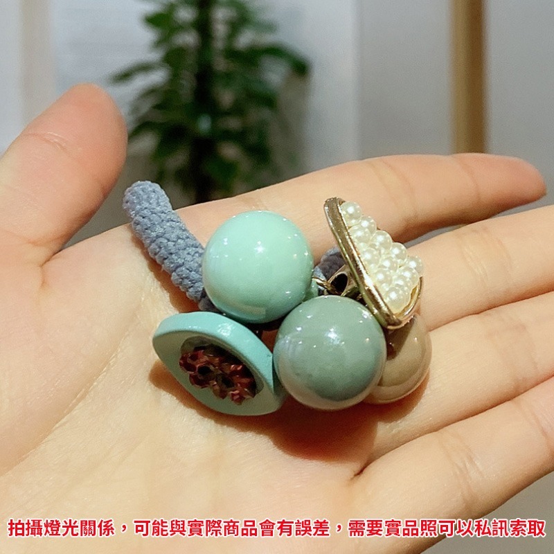 韓版 東大門 髮束 髮圈 小香風 珍珠 水晶 糖果球 髮飾 扎馬尾 低馬尾 丸子頭 髮繩 彈力髮圈 橡皮圈 粗綁繩-規格圖9