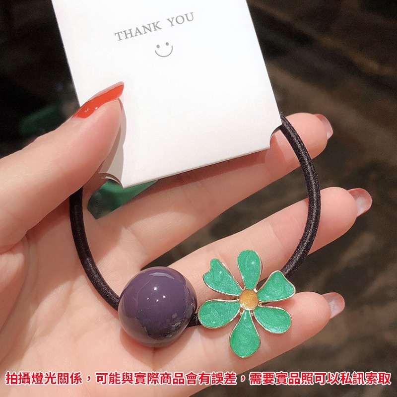 韓版 東大門 髮束 髮圈 小香風 珍珠 水晶 糖果球 髮飾 扎馬尾 低馬尾 丸子頭 髮繩 彈力髮圈 橡皮圈 粗綁繩-規格圖9