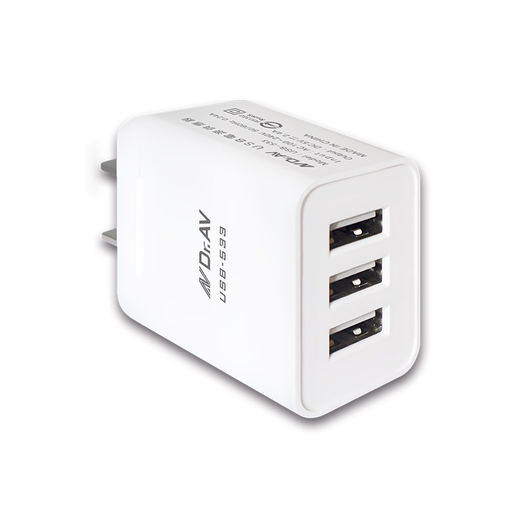 聖岡科技 USB極速智能充電器 充電器 充電頭 快充頭 智能充電器 3孔3.1A 2孔2.4A 快速充電 國際電壓設計-規格圖9