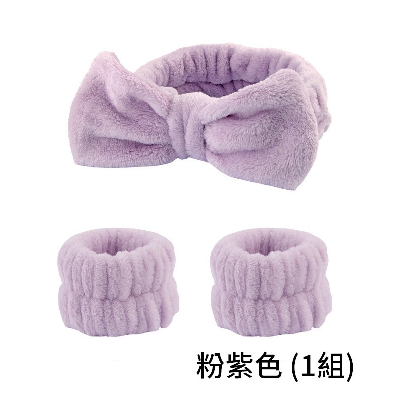 髮帶1套_粉紫色