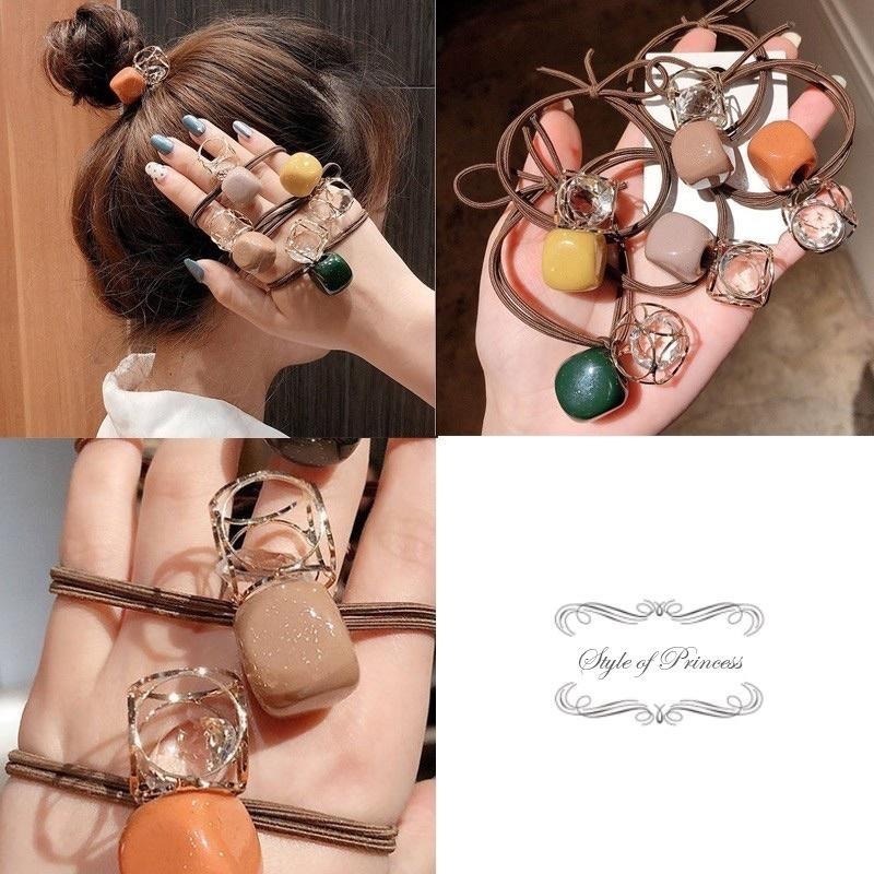 韓版 東大門 髮圈珍珠 水晶 髮束 髮圈 珍珠 糖果球 髮飾 扎馬尾 低馬尾 丸子頭 髮繩 彈力髮圈 橡皮圈 粗綁繩-細節圖4