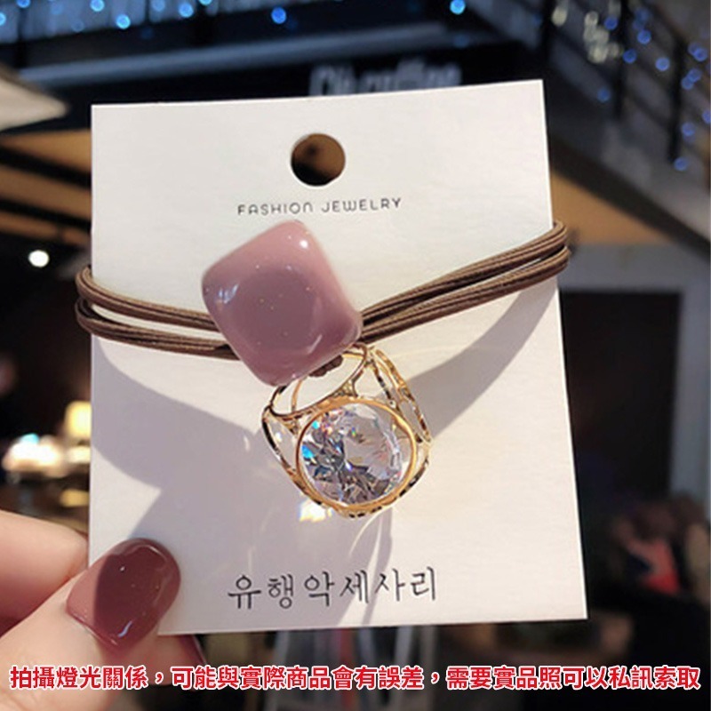 韓版 東大門 髮圈珍珠 水晶 髮束 髮圈 珍珠 糖果球 髮飾 扎馬尾 低馬尾 丸子頭 髮繩 彈力髮圈 橡皮圈 粗綁繩-規格圖9