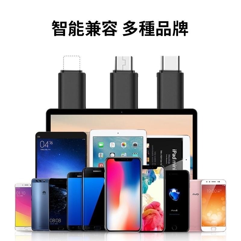 三合一充電線 2.4A快充線 充電線『 適用安卓 蘋果 Type-C 一拖三充電線 』鋁合金材質 尼龍編織充電線-細節圖7