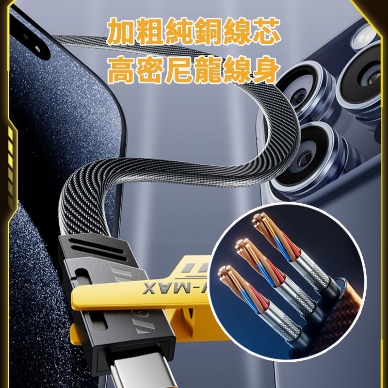 4合1 多功能充電線 4合2 數據線 27W+65W PD充電線 機甲充電線 編織線 快充線 PD蘋果快充線-細節圖5