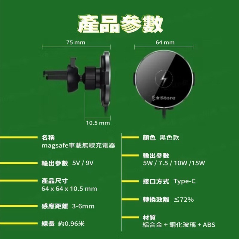 EZGO 磁吸架 15W磁吸無線充電 車用手機支架 車用手機架 手機支架 磁吸手機支架 磁吸手機架 出風口手機支架-細節圖11