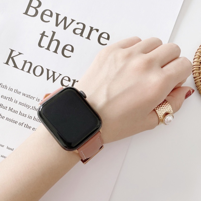 Apple Watch 錶帶 皮革錶帶 蘋果錶帶 iwatch2/3/4/5/6/SE/7 38~45mm 替換錶帶-細節圖2