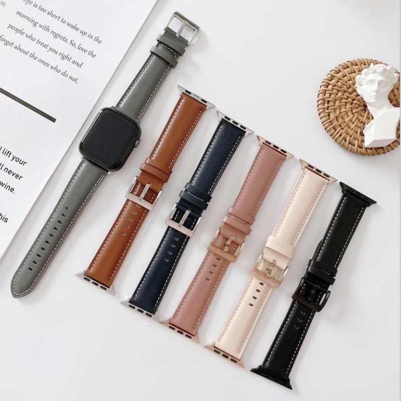 Apple Watch 錶帶 皮革錶帶 蘋果錶帶 iwatch2/3/4/5/6/SE/7 38~45mm 替換錶帶-細節圖5