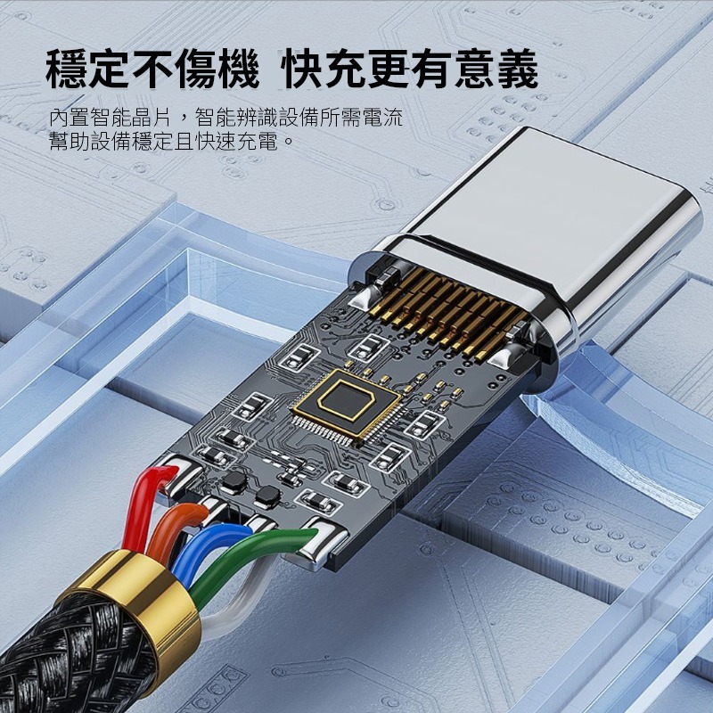 120W超級閃充 PD快充線 雙typeC USBA to typeC 適用iPhone15/16/17充電 星月系列-細節圖4