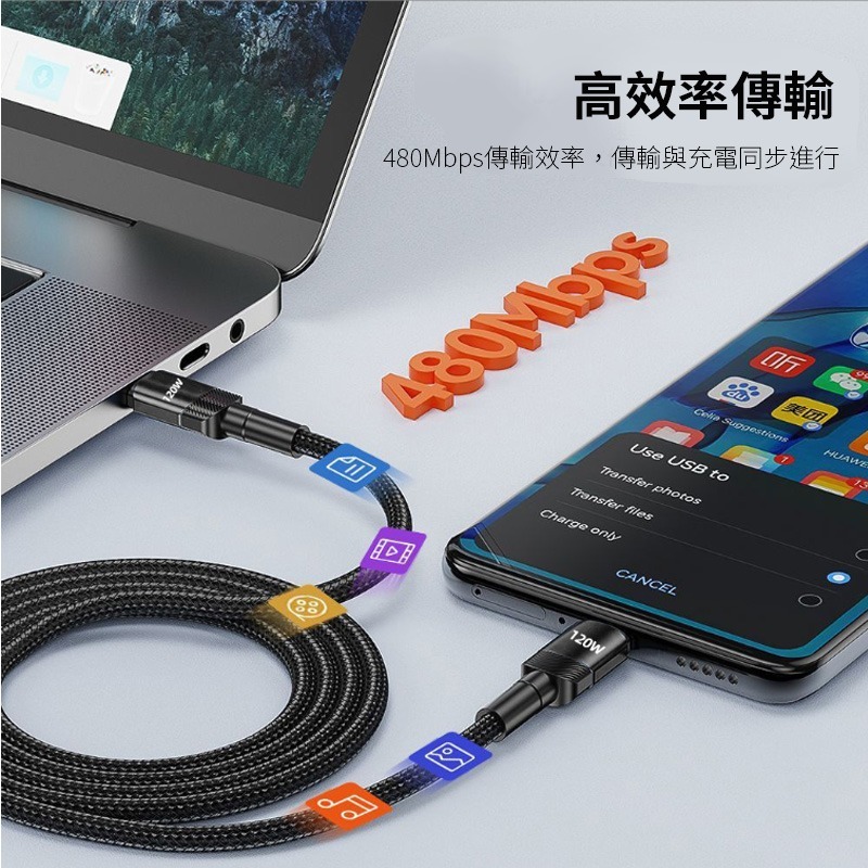 120W超級閃充 PD快充線 雙typeC USBA to typeC 適用iPhone15/16/17充電 星月系列-細節圖8