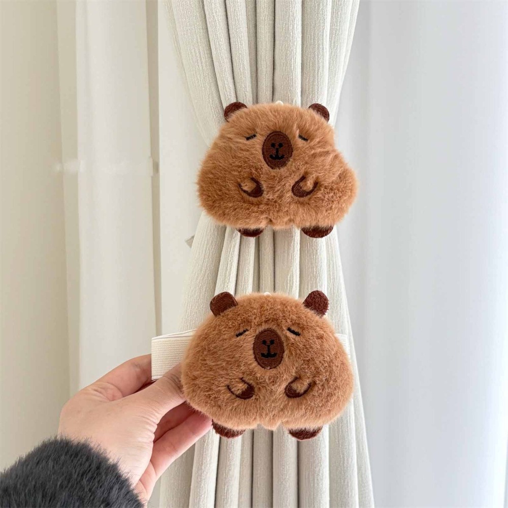 【可愛窗簾綁帶】雲朵造型  胖乎乎卡皮巴拉 窗簾扣｜療癒系窗簾束帶 綁窗神器 創意居家佈置(2入裝)-細節圖6