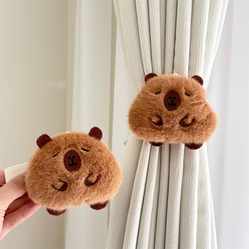 【可愛窗簾綁帶】雲朵造型  胖乎乎卡皮巴拉 窗簾扣｜療癒系窗簾束帶 綁窗神器 創意居家佈置(2入裝)-細節圖8