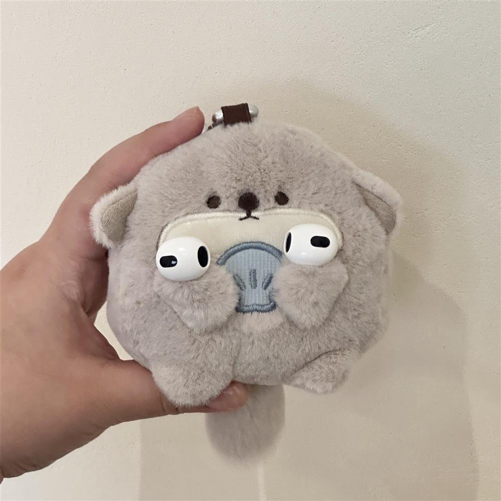 【可愛造型】企鵝/水獺絨毛零錢包 多功能卡包｜拉鍊收納・療癒掛飾・隨身小物收納包-規格圖6