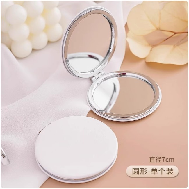 ✨可立式迷你摺疊雙面化妝鏡｜圓形/長方形/正方形｜便攜收納｜簡約白色鏡子｜雙面放大鏡-規格圖9