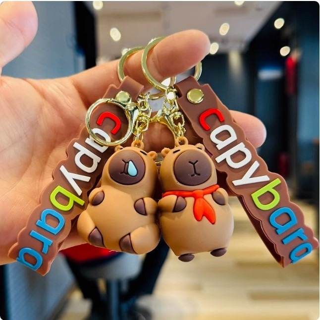 網紅爆款卡皮巴拉水豚君鑰匙扣｜可愛公仔掛件｜療癒吊飾包包裝飾｜多款可選-細節圖2