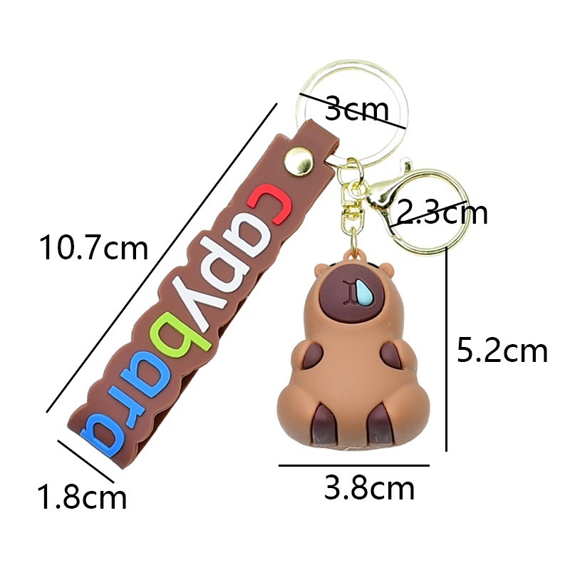 網紅爆款卡皮巴拉水豚君鑰匙扣｜可愛公仔掛件｜療癒吊飾包包裝飾｜多款可選-細節圖5