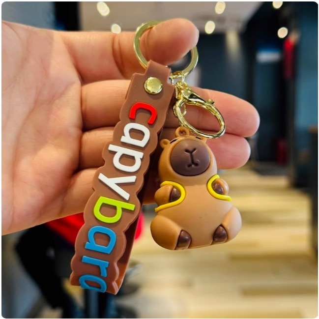 網紅爆款卡皮巴拉水豚君鑰匙扣｜可愛公仔掛件｜療癒吊飾包包裝飾｜多款可選-規格圖5
