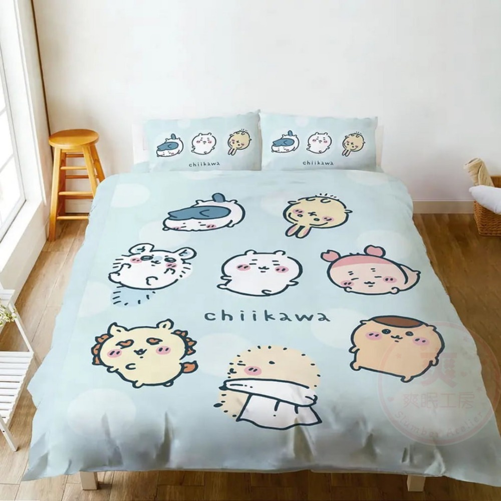 【爽眠工房】🥰吉伊卡哇🥰萌系補給站 床包組 被套 枕頭 枕頭套 天絲 水洗枕 四季涼被 MIT台灣製 兩用被套-規格圖9