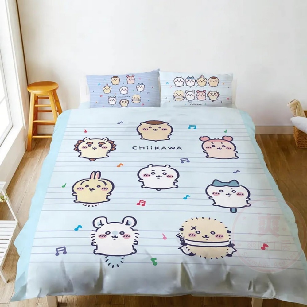 【爽眠工房】🥰吉伊卡哇🥰萌系補給站 床包組 被套 枕頭 枕頭套 天絲 水洗枕 四季涼被 MIT台灣製 兩用被套-規格圖9