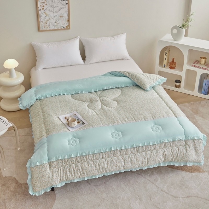 【爽眠工房】整件可水洗🛁韓版釜山浪漫蕾絲抱抱被💕經典韓版碎花 透氣舒適 觸感蓬鬆 整件水洗-規格圖7