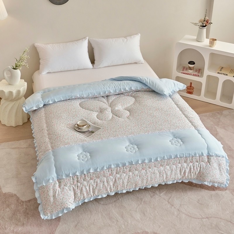 【爽眠工房】整件可水洗🛁韓版釜山浪漫蕾絲抱抱被💕經典韓版碎花 透氣舒適 觸感蓬鬆 整件水洗-規格圖7