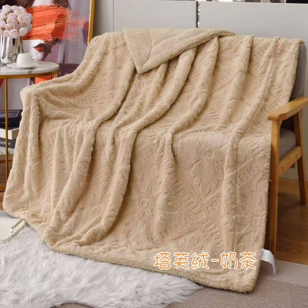 【爽眠工房】四葉草塔芙絨毯｜最柔暖幸福的溫度 羊羔絨毛毯 提花毛毯 塔芙絨毯 沙發毯 午睡毯 毛毯 150x200cm-規格圖10