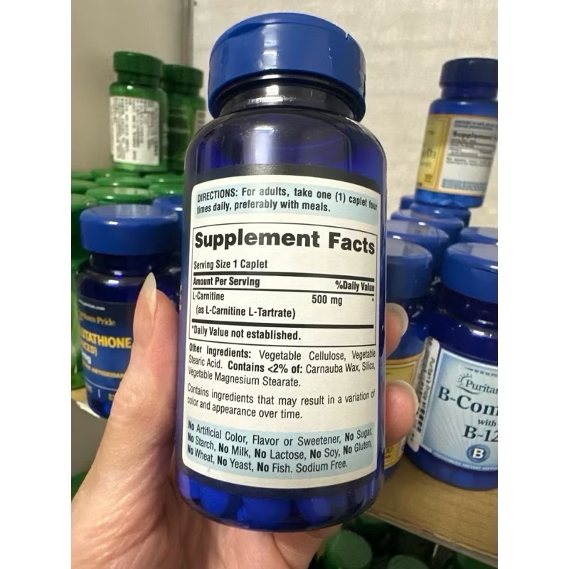 Puritan＇s Pride 🇺🇸普麗普萊💜左旋肉鹼（60 錠）游離型-細節圖3