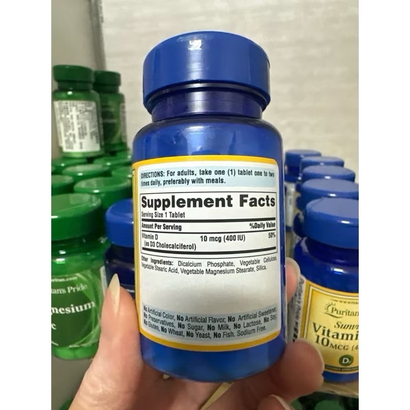 現貨Puritan＇s Pride 🇺🇸普麗普萊/普瑞登💜維生素D3 400 IU 100 粒-細節圖2