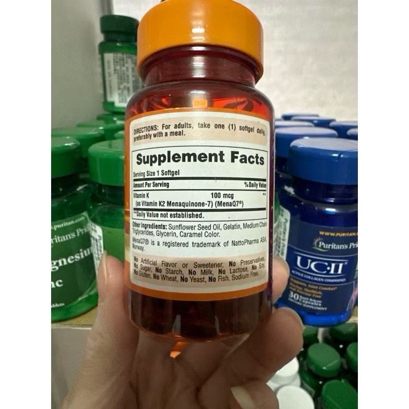 現貨Puritan＇s Pride 🇺🇸普麗普萊💜 活性維生素K-2 (MenaQ7) 100 mcg-細節圖2